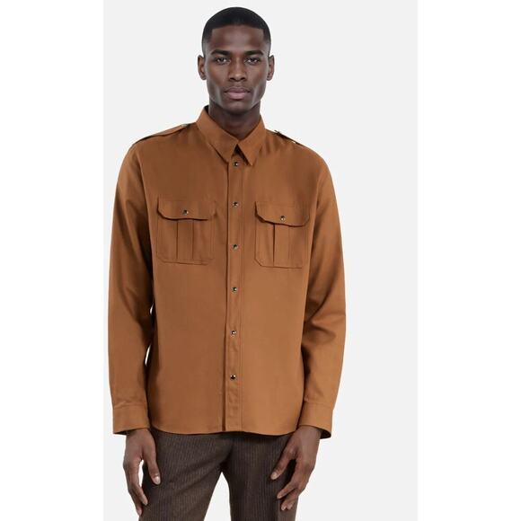 The Kooples Brown Button Down Shirt - Picture 2 of 7